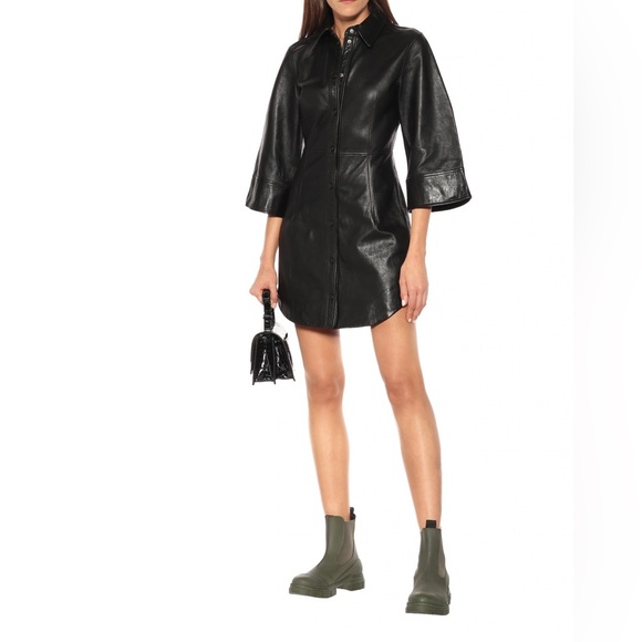 Ganni Dresses & Skirts - Ganni Black Leather Dress